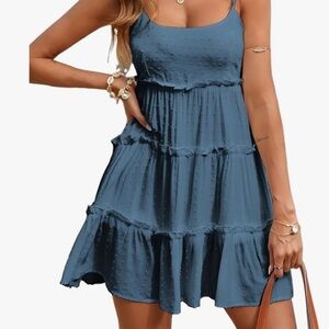 Boho Beach Vibes Blue Sleeveless Dress- Never Worn